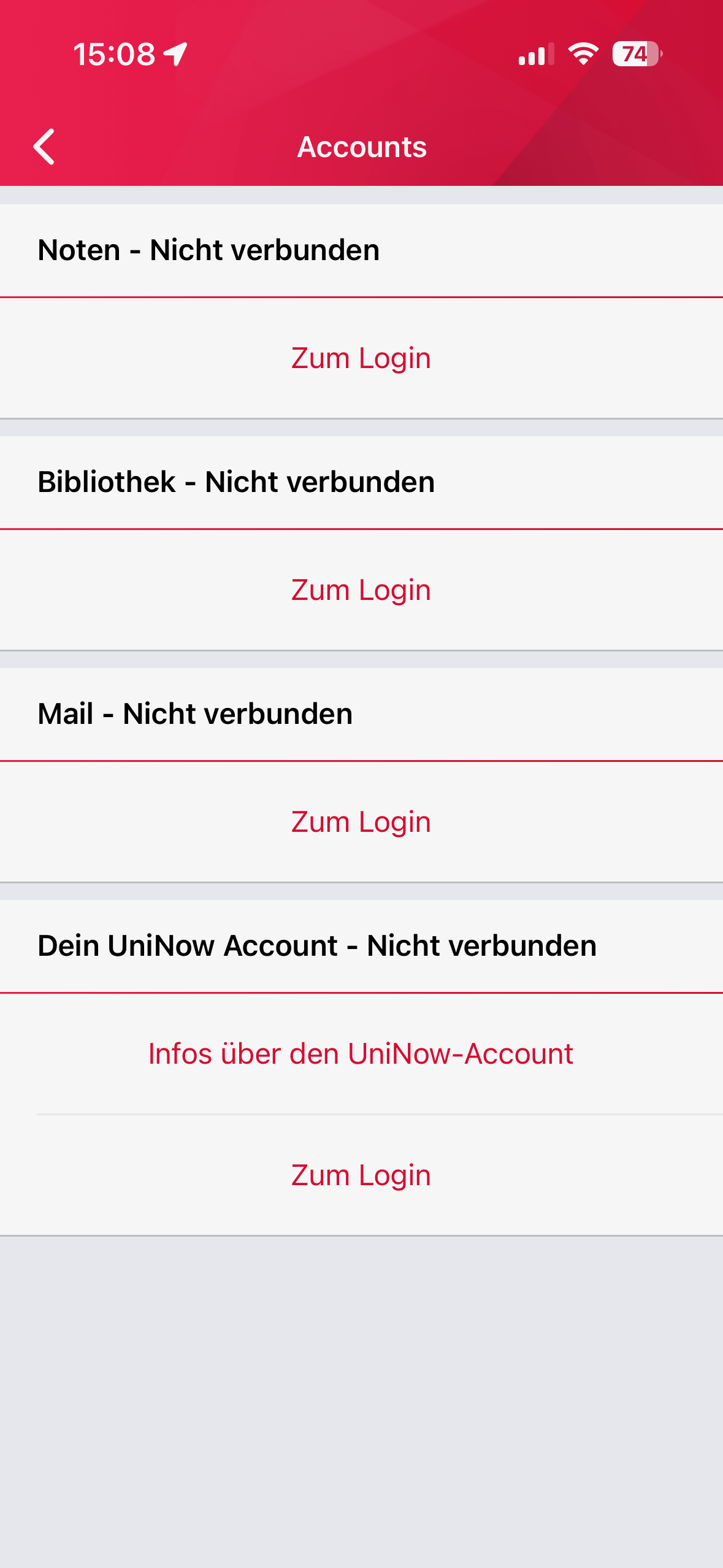 Screenshot einstellungen - Logins hinterlegen