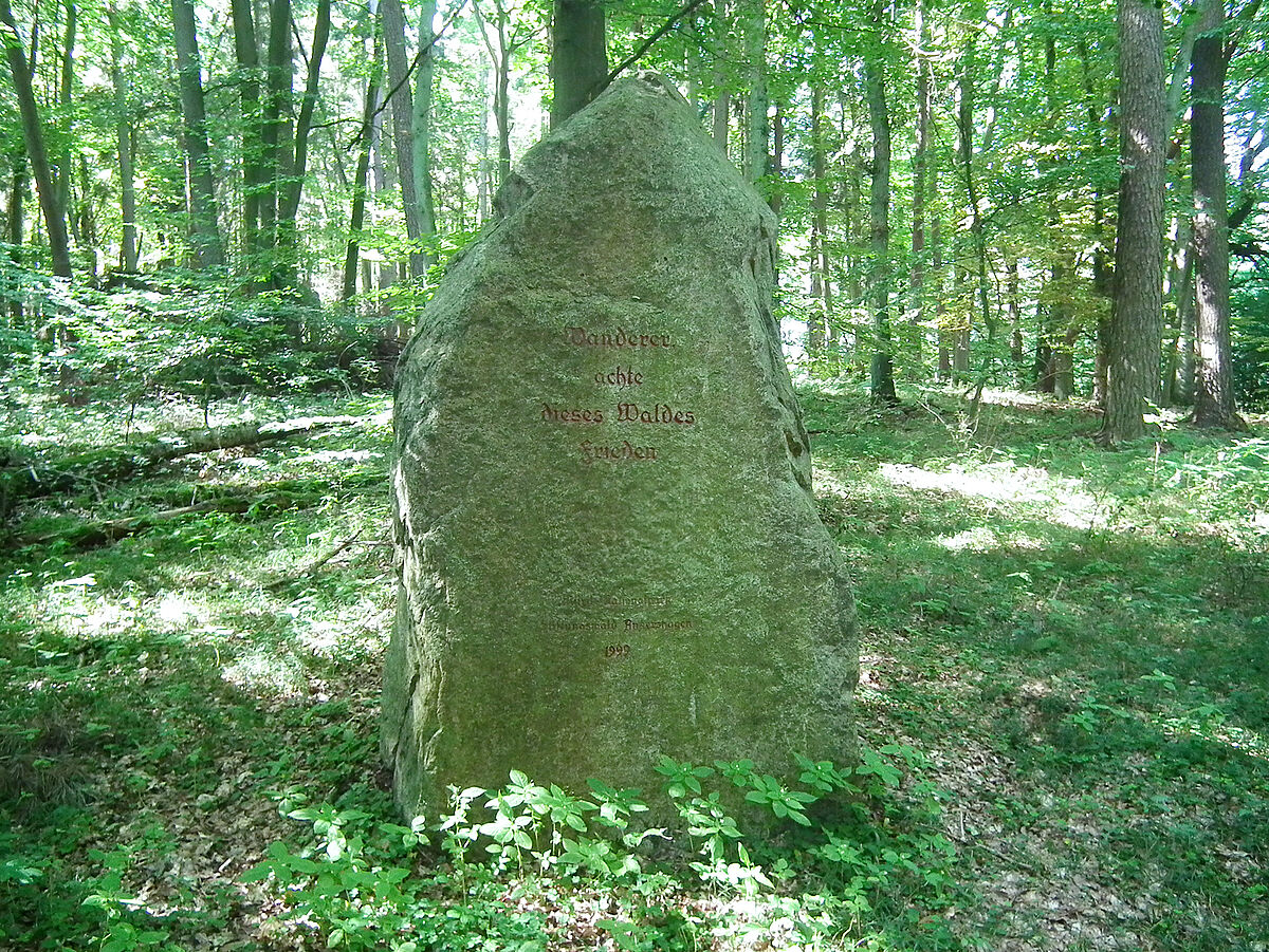 Gedenkstein an der Havelquelle im Müritznationalpark