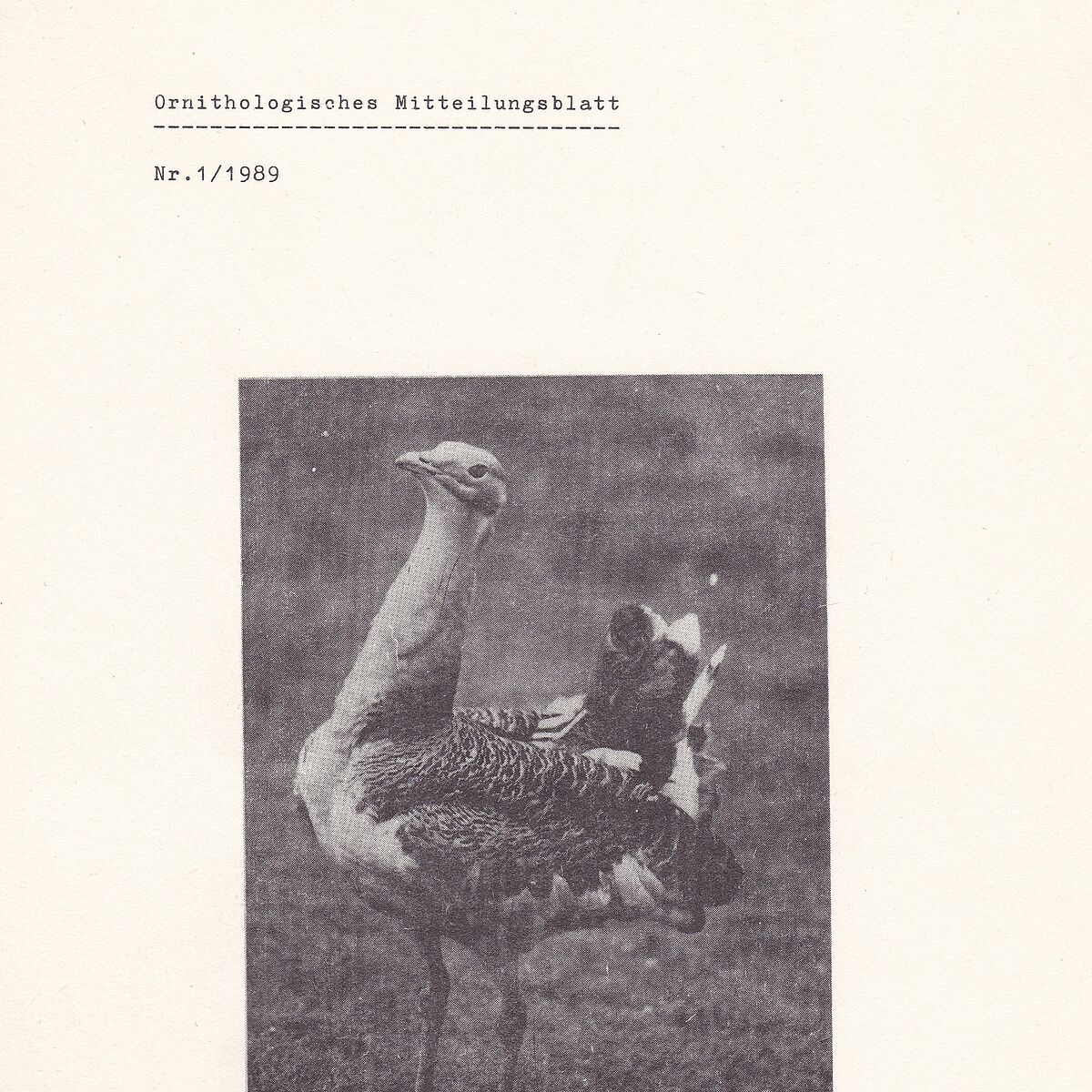 Ornithologisches Mitteilungsblatt
