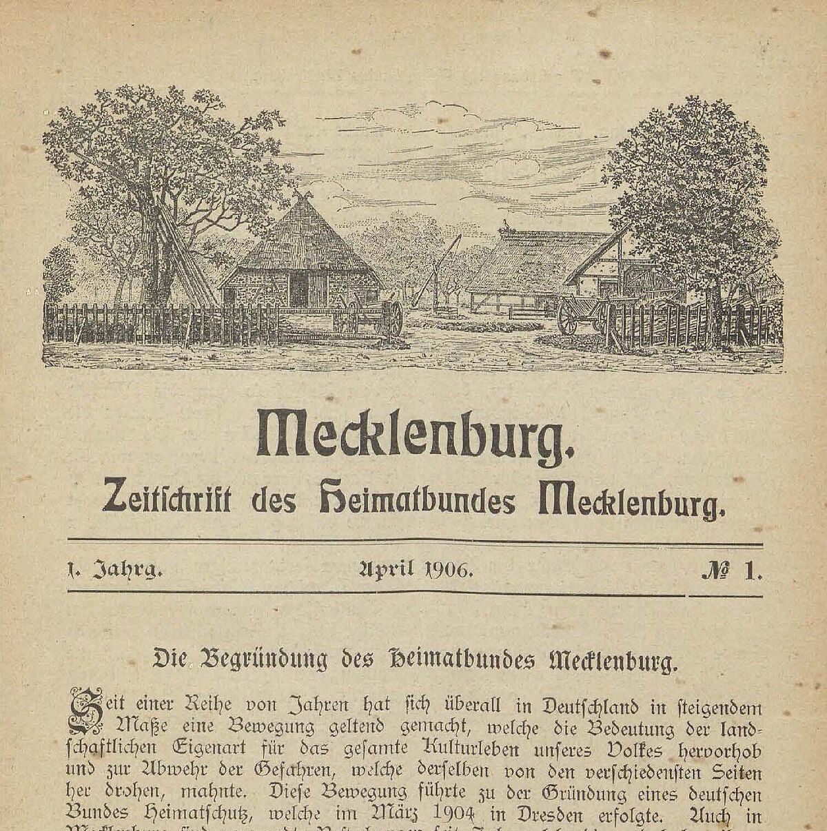 Zeitschrift des Heimatbundes Mecklenburg