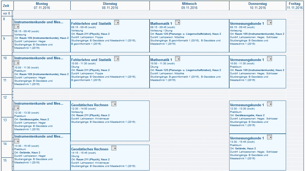 Stundenpläne