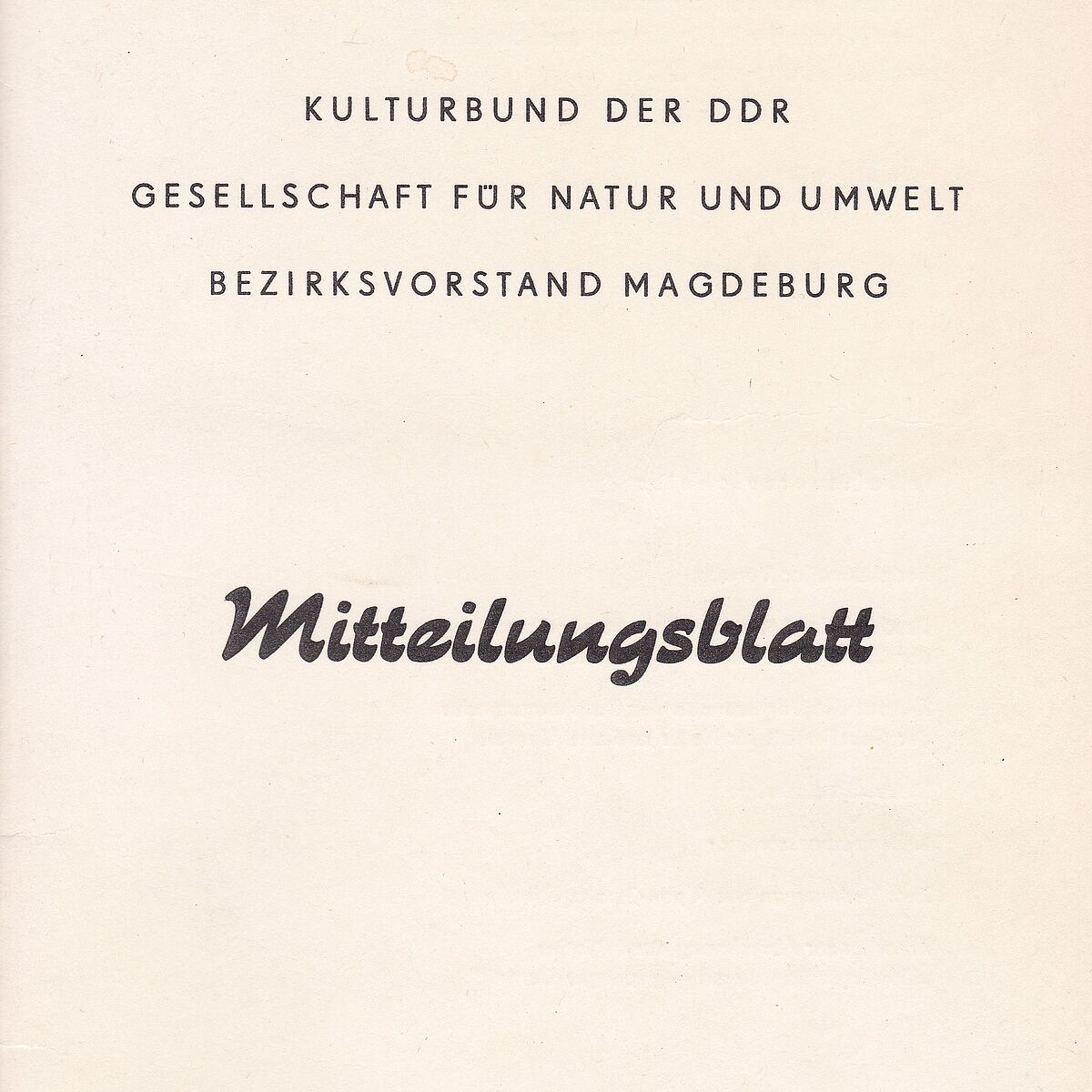 Mitteilungsblatt GNU BV Magdeburg