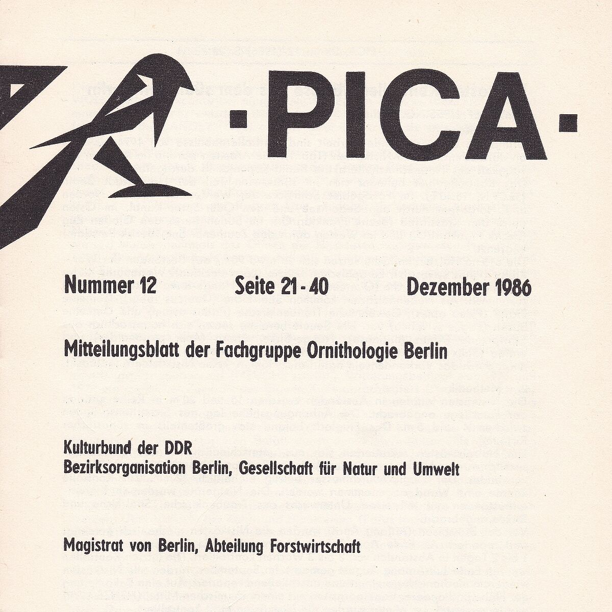 PICA Mitteilungsblatt ...