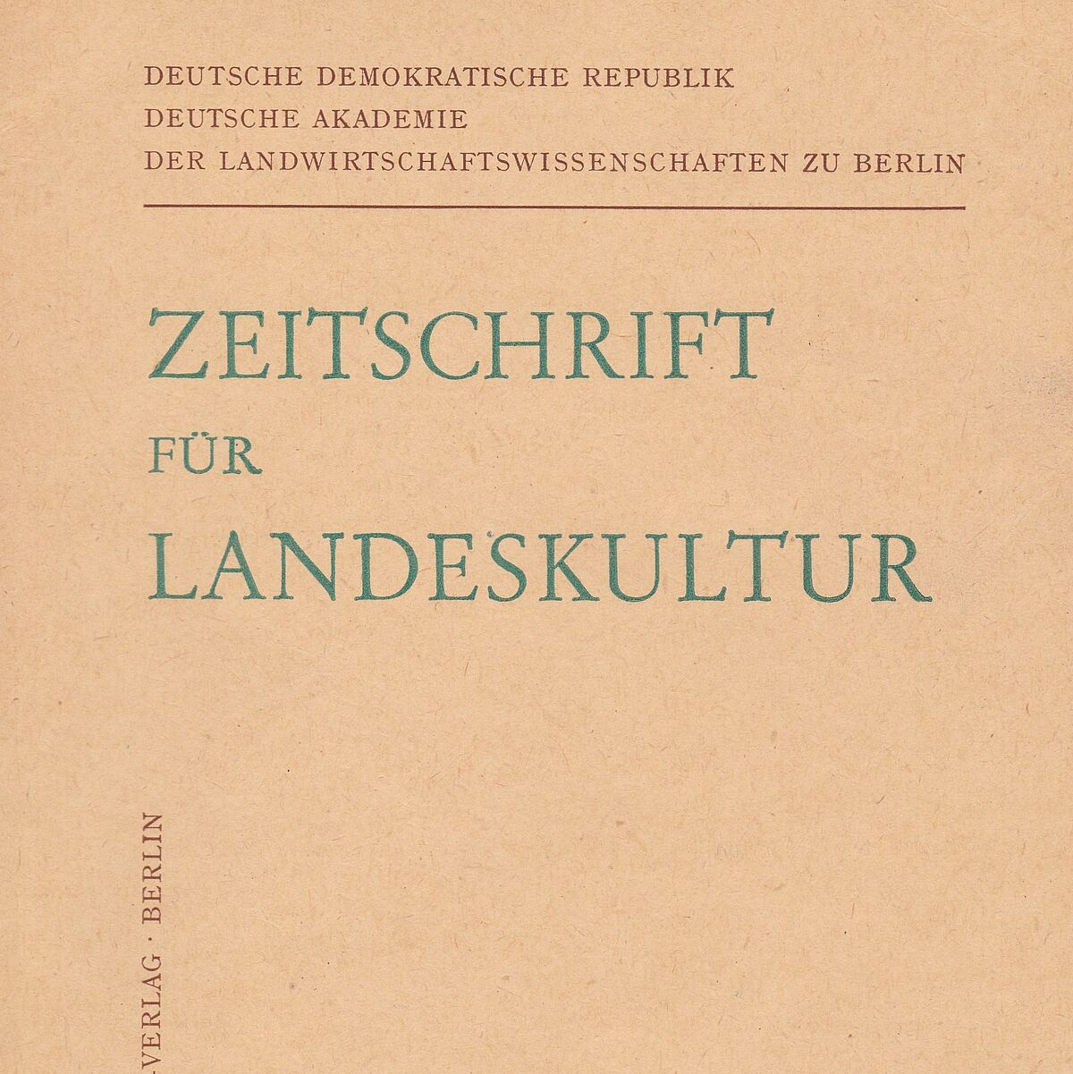 Zeitschrift für Landeskultur