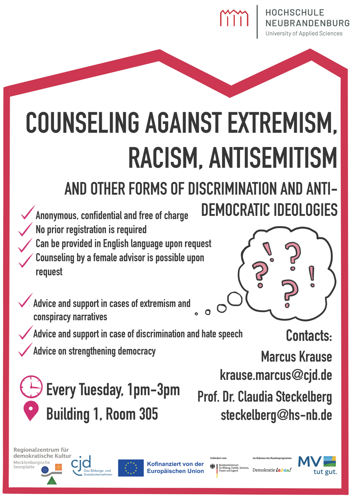 Beratungsangebot zu Extremismus an der Hochschule 