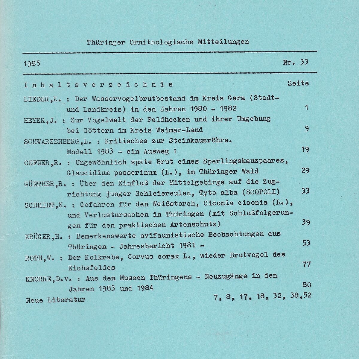 Thüringer Ornithol. Mitteilungen