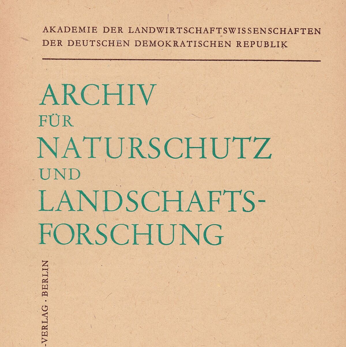 Archiv Naturschutz Landschaftsforschung